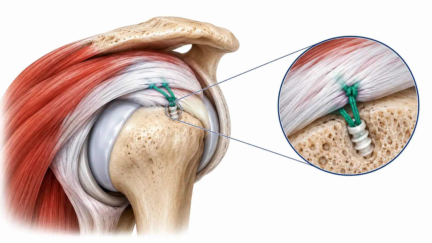 Arthroscopic anchor and suture technique for tendon repair