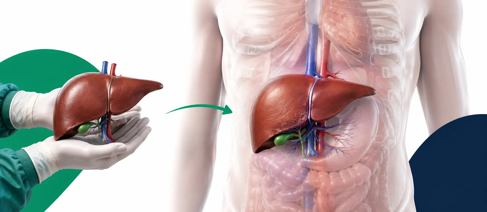 Liver transplant cost in India — modern illustration of donor liver transplant surgery