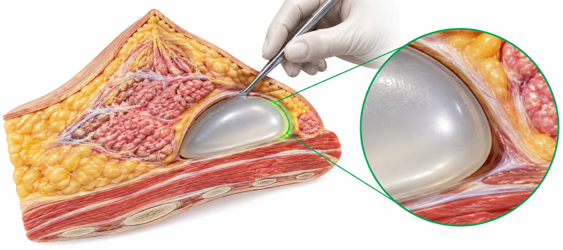 Breast augmentation cost in India illustration showing precise implant placement and breast reshaping