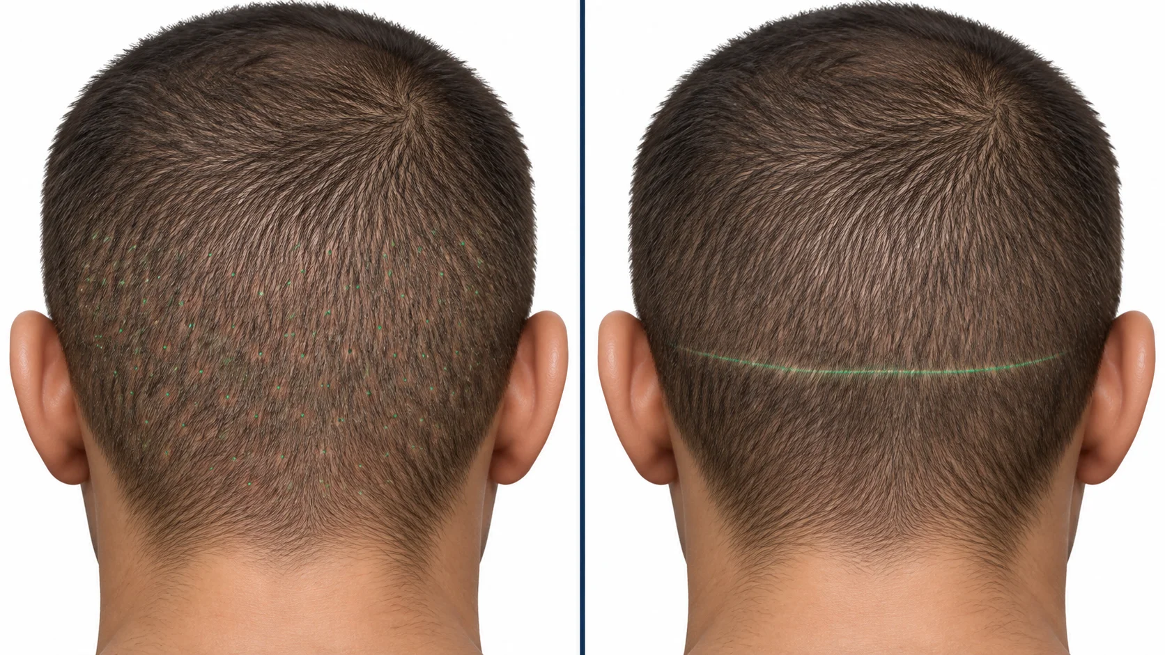 Comparison of FUE and FUT hair transplant techniques and their donor area results