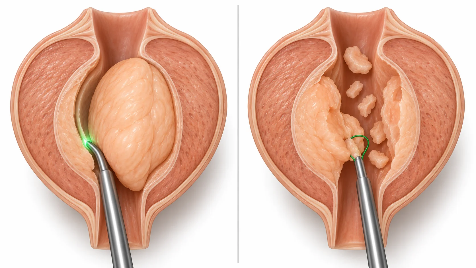 Comparison of HoLEP laser enucleation and TURP electrical loop prostate surgery techniques