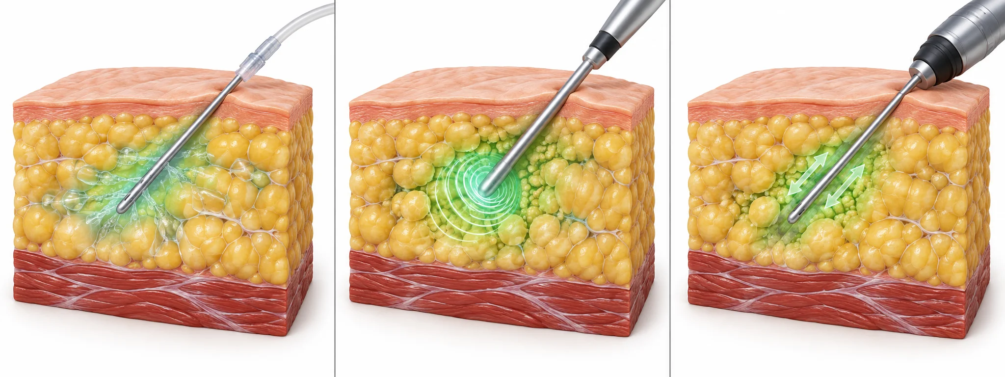Comparison of VASER, power-assisted and traditional liposuction techniques