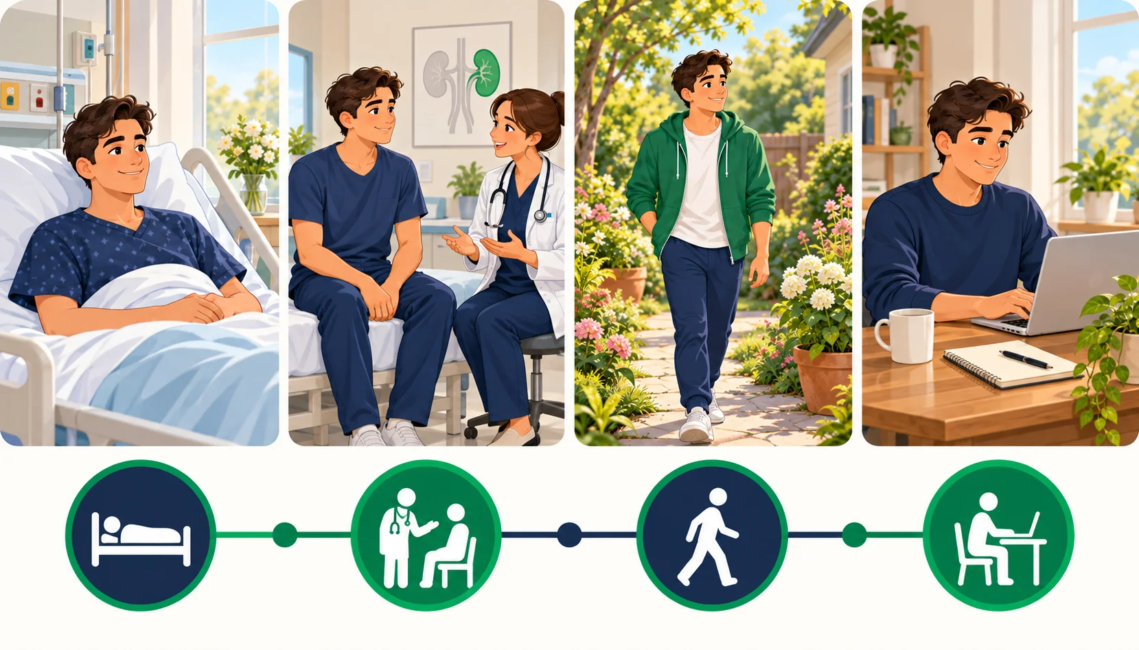 Recovery timeline after nephrectomy surgery in India, from hospital stay to return to normal activity